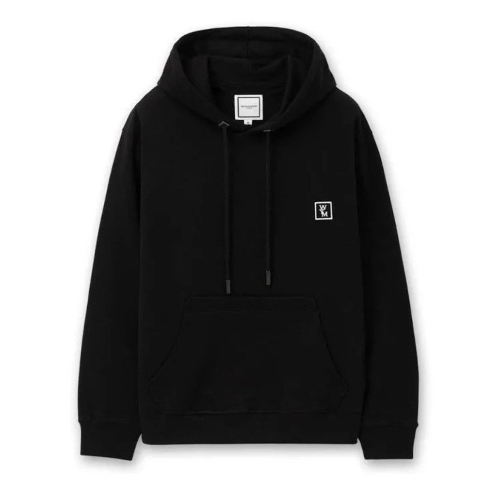 WOOYOUNGMI SSENSE‎ Paris Black Mens Logo Hoodie Sweatshirt Size 48 New With Tags
